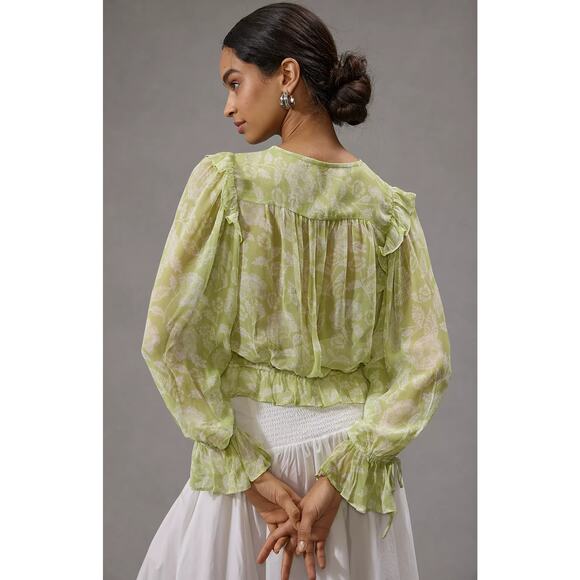 Anthropologie Sheer Dolman-Sleeve Blouse - New Large - Picture 3 of 4